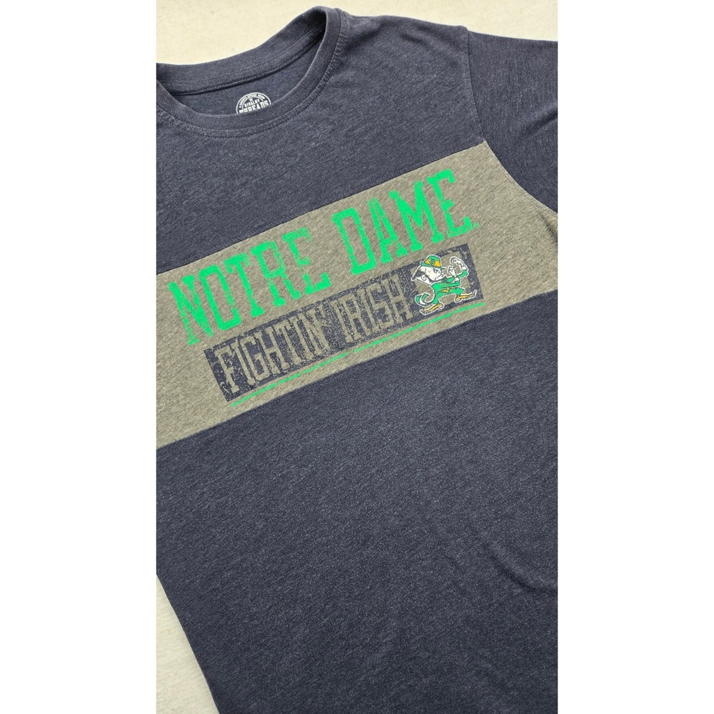 Notre Dame Fighting Irish Rivalry Threads TShirt Men's Medium Navy Gray Two Tone